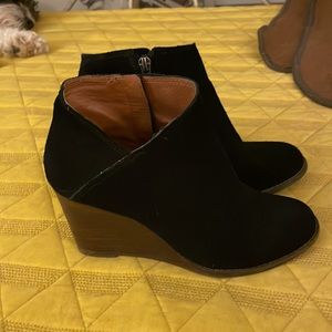 Lucky Brand suede wedge bootie